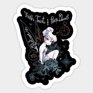 Disney  Pan Tinker Bell  Drawing Portrait Sticker